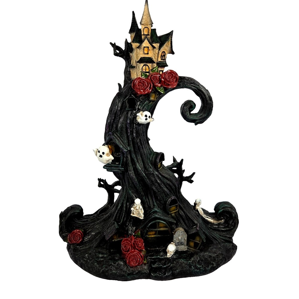 Toil and Trouble Haunted Tree House Halloween Decor 16.5in Black New Light Sound